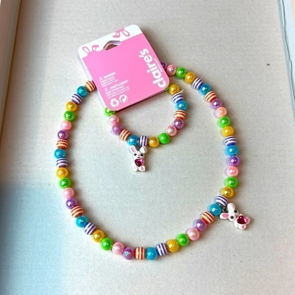Claire’s Bunny Necklace and Bracelet set for Girls‎